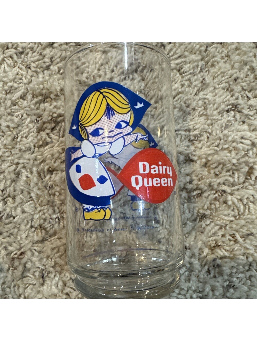 vintage 1970s "Little Miss Dairy Queen" (or DQ Maid) glass.  never used.
